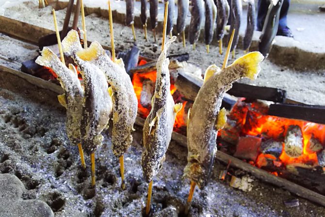 釣りたてのイワナを串焼きでかぶりつく！手ぶらで楽しめる川内村「いわなの郷」